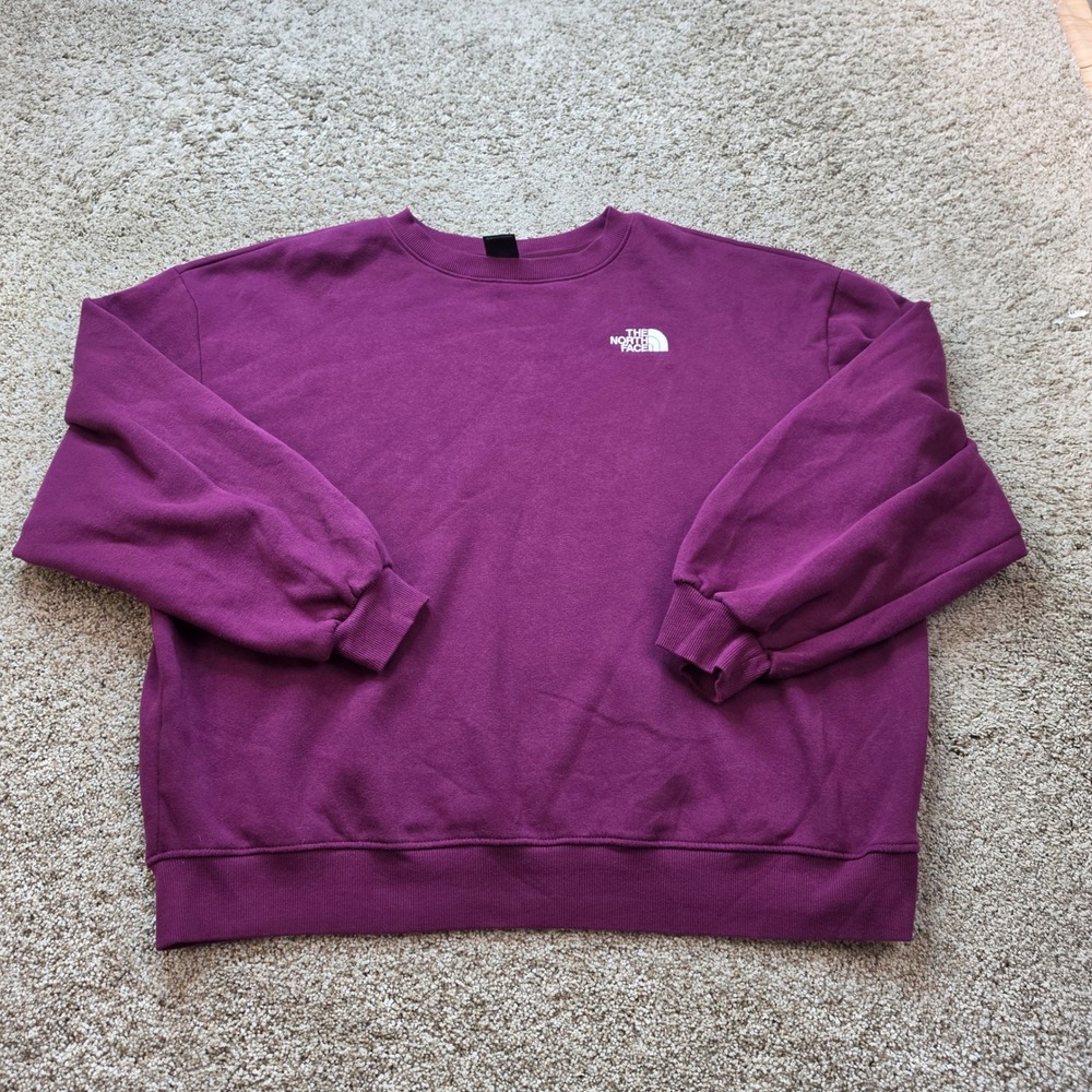 The North Face Sweatshirt Womens Large Purple Cotton Outdoor Fleece Gorpcore